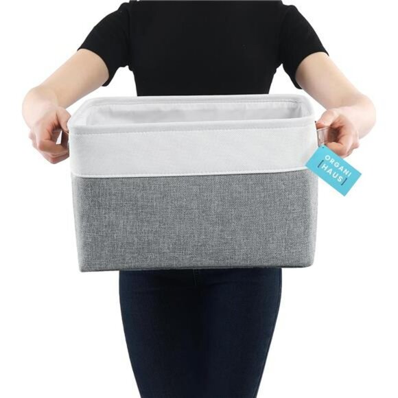 Large Fabric Storage Bins 3 Pack Closet Organizer Baskets for Shelves Linen - Picture 4 of 7